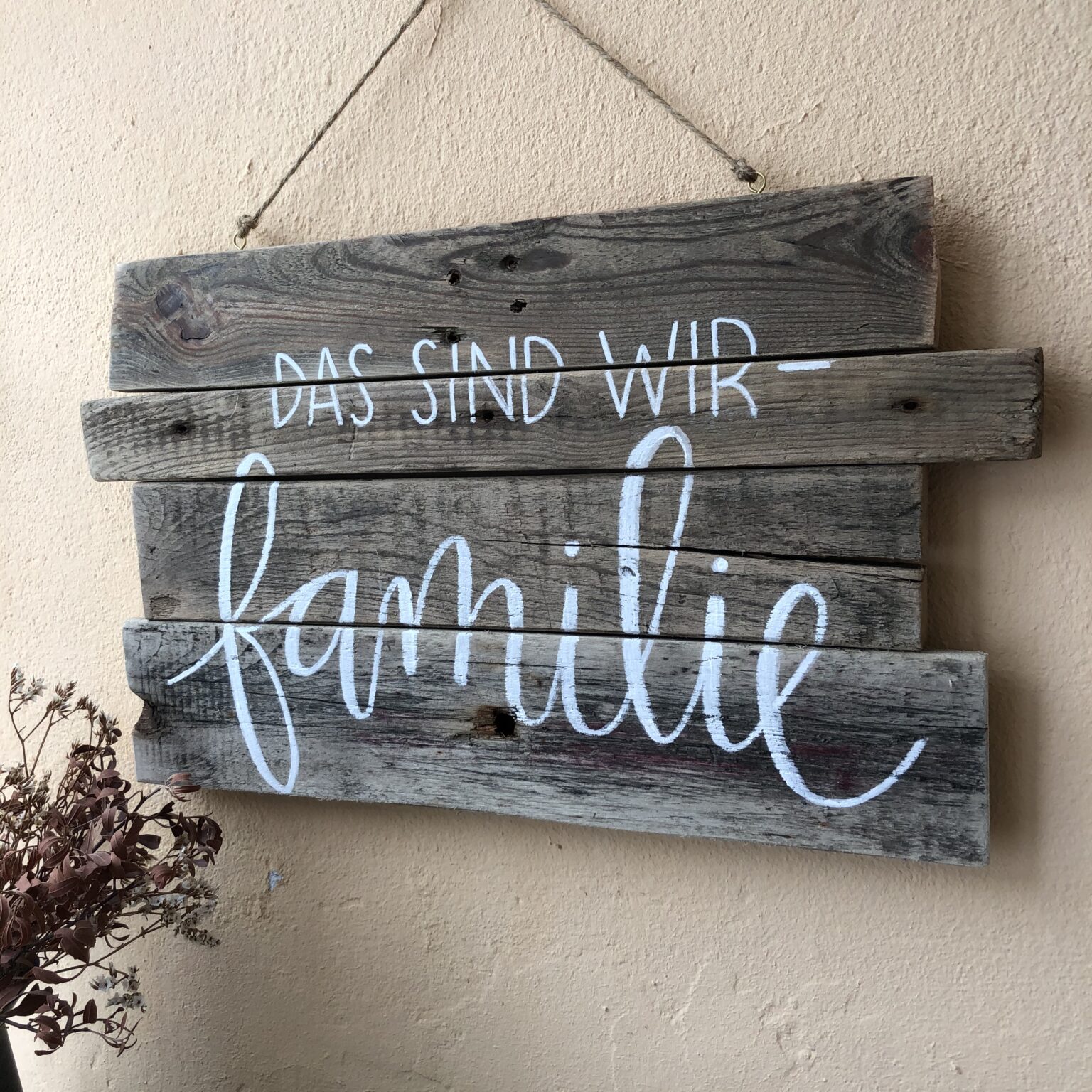 Holzschild „familie“ herrlich Schriftwerk
