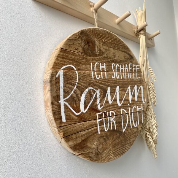 Holzschild „Raum für dich“ | rund – Bild 2