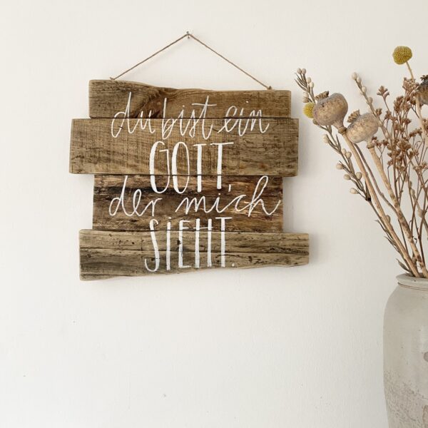 Handgemachtes Holzschild mit Bibelvers für dein Hause.